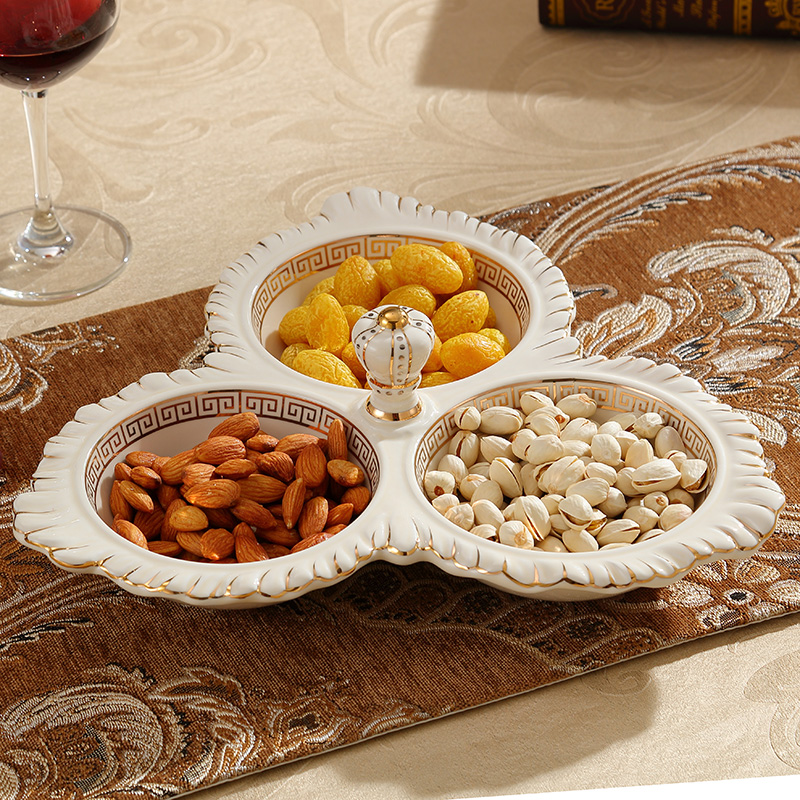 European ceramic dry fruit bowl sitting room of household multifunctional candy dish creative I and contracted melon seeds dish place tea table