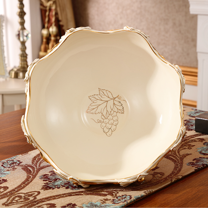 Gold key-2 luxury European - style compote creative modern ceramic fruit bowl sitting room home furnishing articles home decoration tea table