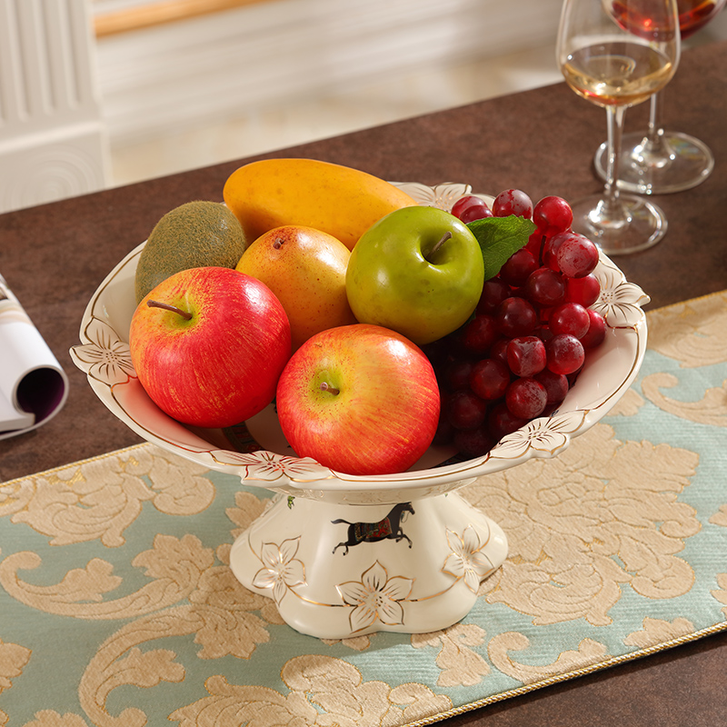 American creative ceramic fruit bowl European compote suit sitting room key-2 luxury decoration furnishing articles tea table