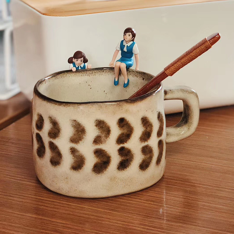 三拾家 復古咖啡杯小精致馬克杯日式可愛少女vintage杯子陶瓷水杯