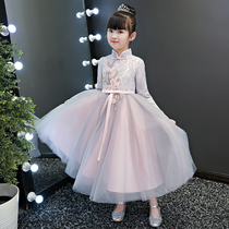 Girls foreign style childrens clothing Hanfu princess dress early autumn clothing spring autumn and winter clothing Chinese style
