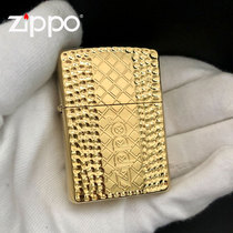 Zippo lighter carved brass armor crater zppo mens gift coal machine