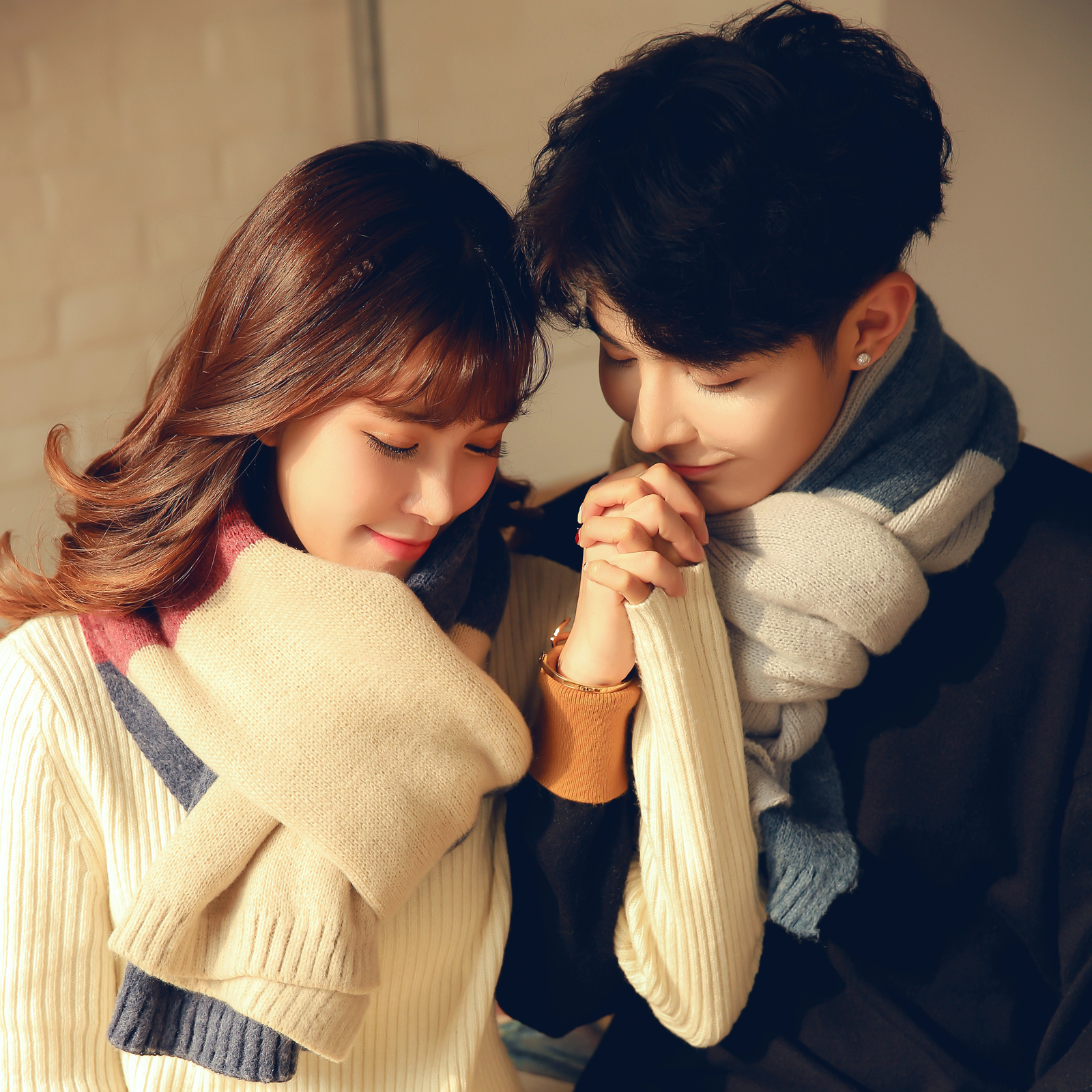 冬季情侣围巾男士学生韩版毛线保暖长款简约百搭潮流围脖女年轻人_7折