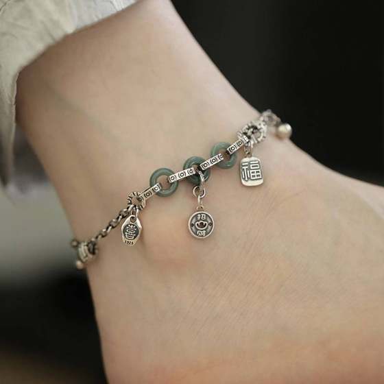 S925 SILVER JADEITE PING ANKLE 등반 Hilefu 브랜드 여성을위한 발목 체인 2025 New Style Trendy Fortune Transfer Light Luxury Niche Foot Chain S925 SILVER JADEITE PING ANKLE 등반 Hilefu 브랜드 여성을위한 발목 체인 2025 New Style Trendy Fortune Transfer Light Luxury Niche Foot Chain