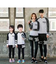 Sunscreen wetsuit Couple snorkeling Long sleeve parent-child swimsuit Jellyfish suit Surfing men and women split zipper quick-drying beach