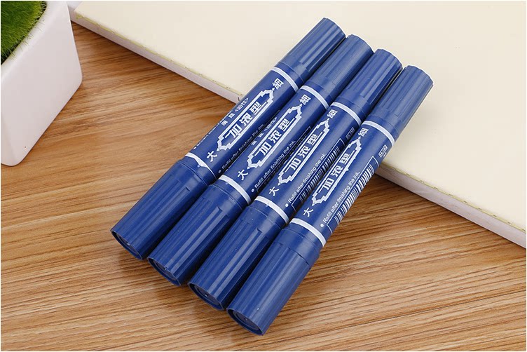 油性记号笔 大号双头马克笔 方头圆头粗蓝色红色黑色快递大头笔