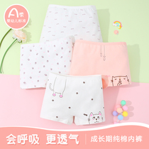 3 Childrens underwear womens summer thin flat angle 12-year-old childrens cotton boxers 8 girls fat children do not clip PP