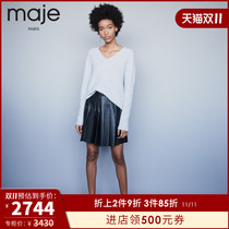 maje2022 Classic Women's V-Neck Sweater Loose Pullover Knitted Top MFPPU00204