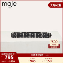 maje2022 Classic Accessory Skeleton Design Leather Studs Decorative Fashion All-match Belt MFACE00089