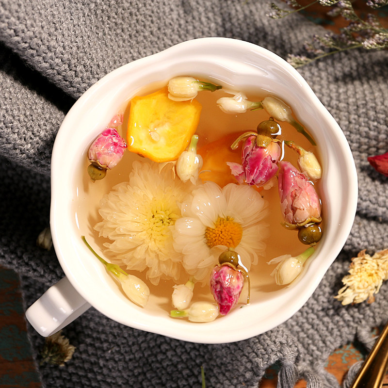 玫瑰花花茶组合花茶美白美容养颜茶养生茶叶茉莉花金橘菊花茶女性