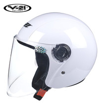Hangzhou V-21 electric car mens small number helmets anti-ultraviolet female-style small head circumference universal semi-helmets white