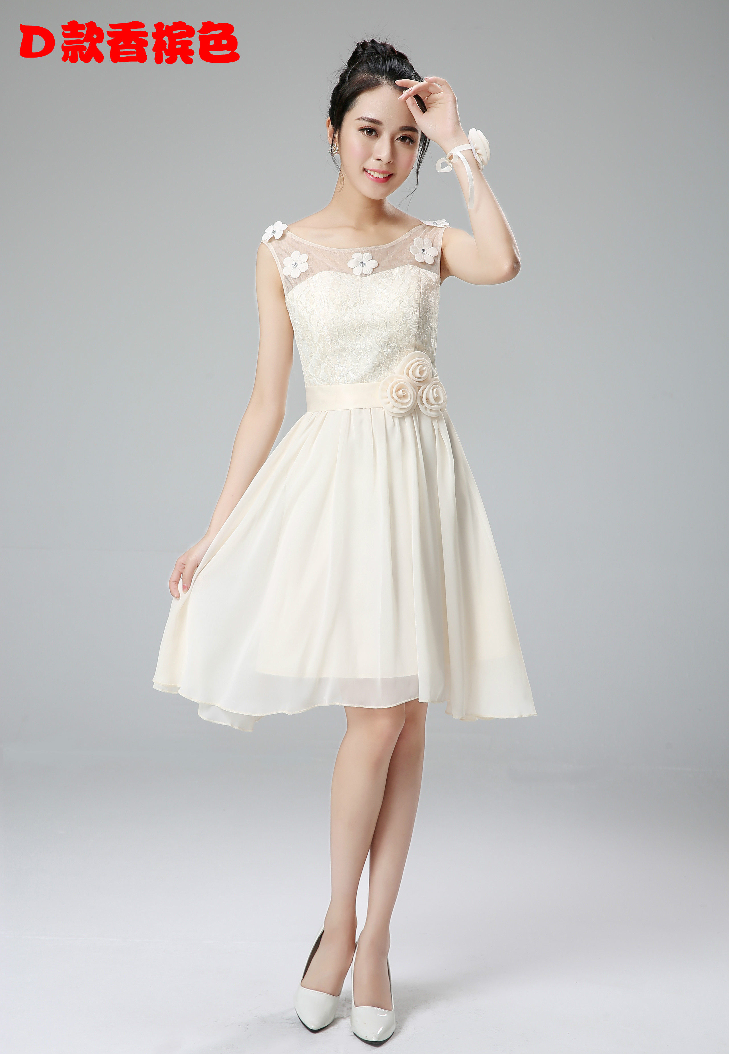 伴娘服短款 大码伴娘礼服 小礼服姐妹裙 毕业晚礼服伴娘团 包邮