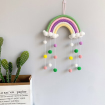 ins Wind Home childrens room pendant hand woven cloud rainbow hair ball Wall photography props tent hanging decoration