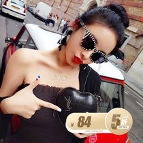 BettyChow BC homemade small tassel elastic pleated chest black and white slim slim Joker