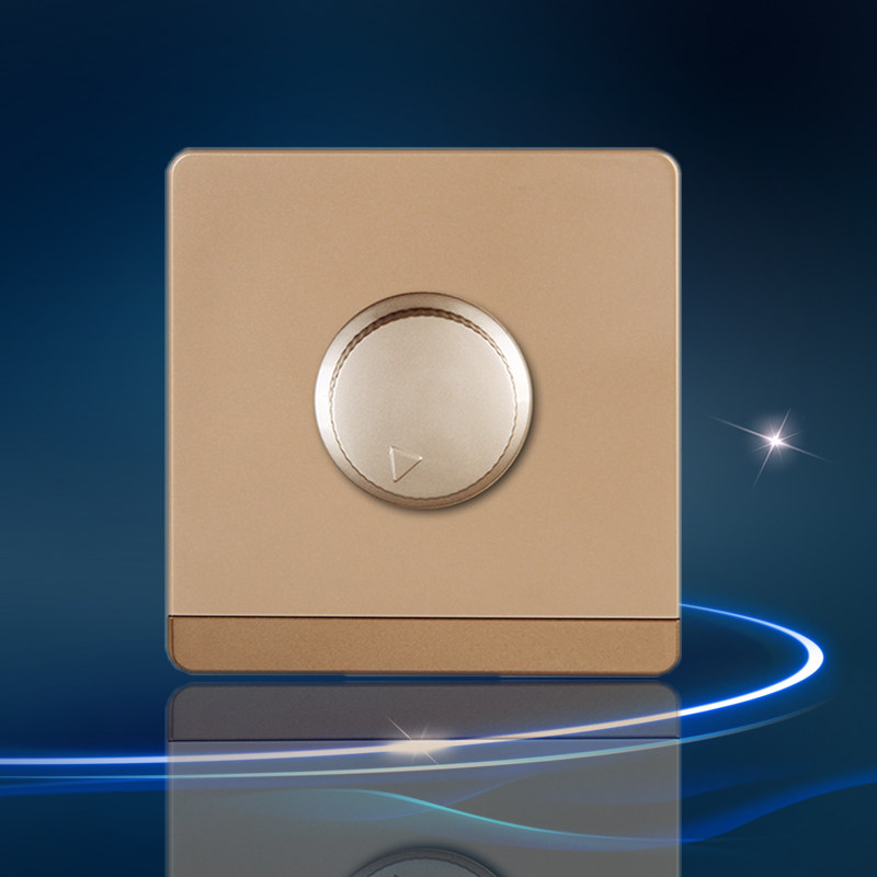 86型调光开关 灯光亮度无极调节器香槟金色台灯调节开关 220v暗装_不