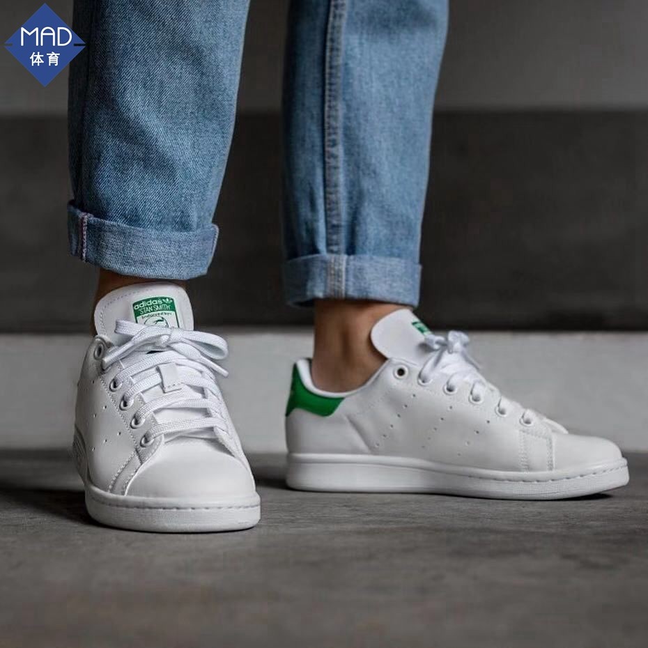 mad体育阿迪达斯男鞋经典板鞋三叶草stansmith绿尾小白鞋m20324