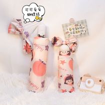 Cute in sweet cure automatic umbrella folded barometer with female parasol parasol anti-UV parasol