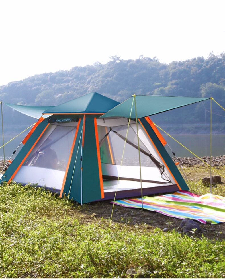 探险者帐篷户外3-4人全自动二室一厅2人露营野外加厚防雨野营5-8