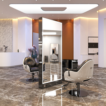 The new barber shop mirror table simple style single double mirror hanging wall floor mirror barber mirror mirror table hair salon exclusive