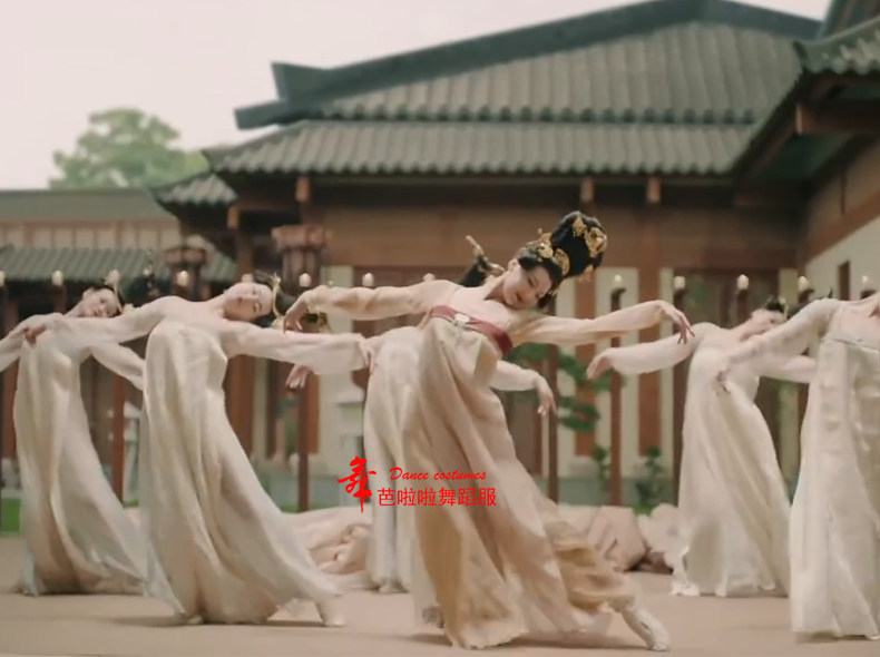 古典群舞丽人行同款舞蹈服女飘逸齐胸襦裙汉服表演双面燕洵演出服