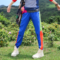 Outdoor color matching quick-drying pants women's trousers leggings stretch sports pants stretch quick-drying pants women's hiking summer
