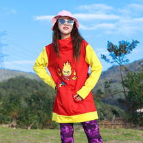 Outdoor autumn and winter embroidered loose large version with cap and coat of clothing womens blouse womens blouse sportswear cotton medium long t-shirt