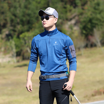 Outdoor quick-drying men's long sleeve T-shirt medium thick quick-drying clothes anti-ultraviolet breathable perspiration sports hiking spring and autumn