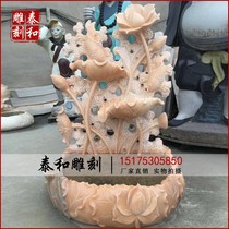 Custom Stone Sculpture Evening Red Water Spray Fish Water Pool Lotus Fish Tank Natural Stone Fish Tank Outdoor Flowing Water Landscape Pendulum