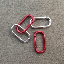 Red silver aluminum alloy carabiner No 7 runway buckle ring-shaped oval hanging buckle U-shaped buckle Outdoor spring hanging buckle