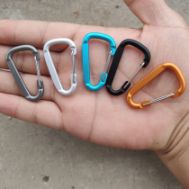 Small mini keychain Aluminum alloy color carabiner No 4 buckle D-shaped bag buckle Decorative spring hanging buckle