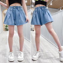 Girl Cowboy Shorts Outside of the Ocean Gas Loose Summer Clothing Children Han Version Childrens Pants CUHK Child Summer Thin Dress Pants