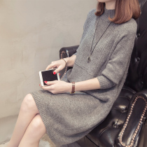 2020 New autumn and winter thicken knitting knitting and loose head and long hao - edited sweater woman