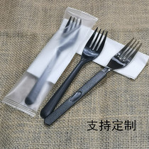 Disposable fruit salad fork set vegetable salad independent packaging dessert fork tableware plastic can be customized
