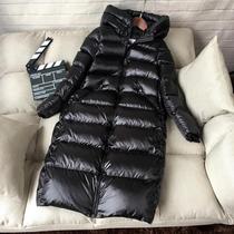 Childrens parent-child thick down jacket male and female child long hooded cocoon type tide over the knee super thick white duck down jacket