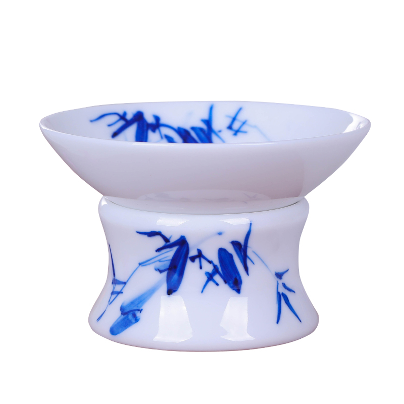 Jingdezhen hand - made ceramic filter) tea tea lies between blue and white porcelain kung fu tea tea accessories filter