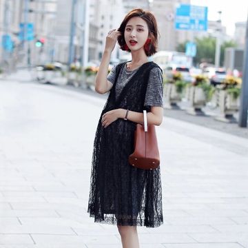 孕妇连衣裙夏季蕾丝长裙子春装孕妇夏装套装时尚款2018新款孕妇裙 孕妇连衣裙夏季蕾丝长裙子春装孕妇夏装套装时尚款2018新款孕妇裙