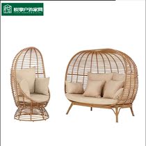 Outdoor rattan Lying Bed Patio Villa Lounge Chair Sloth Hanging basket Hanging Chair Indoor outside Garden Leisure furniture Composition