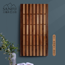 Wall coat rack decoration wall hanging black walnut creative wooden bar clothes hanging simple living room hook cherry shelf hook