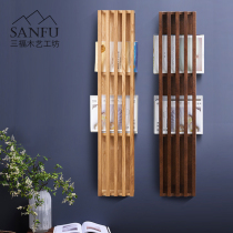 Sanfu Wood Art Workshop Book and Newspaper Holder Oak Holder Black Walnut Wall Holder Data Holder Wall Hanger