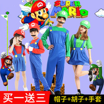 Christmas parent-child cosplay Mario Louis performance costume Cartoon doll adult super Mary dress