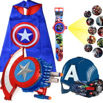 Shaking American soft bomb shield launcher captain toy ball cos dress up props Boy full suit