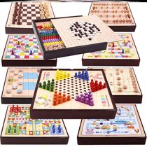 Five-child chess all-in-one flight chess Checkers Five Chess Fighting Beasts Chess and Snake Chess childrens toy Puzzle Two-in-one