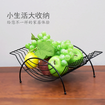 Nordic fashion hollow fruit basket household kitchen drain vegetable basket Wrought iron living room snack dried fruit storage basket