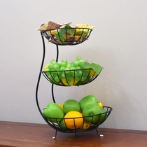 Wrought iron household fruit basket multi-layer multi-function snack dried fruit storage basket fashion creative large-capacity basket