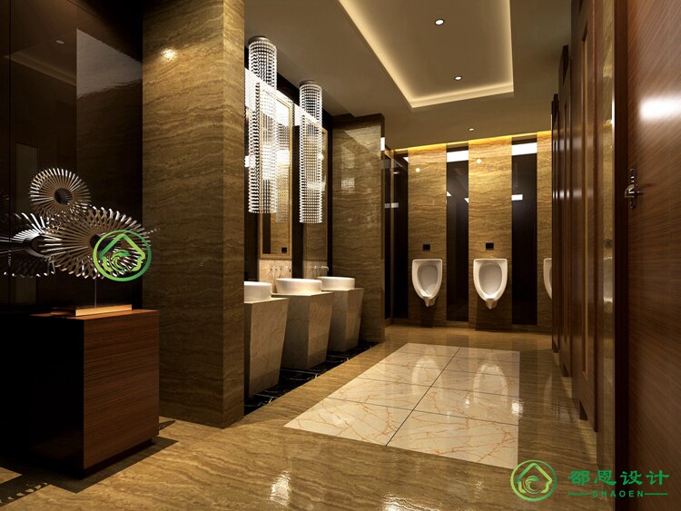 酒店办公餐厅工装公共卫生间洗手间室内装修设计实景效果图布置图