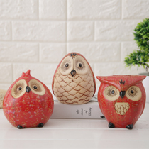 American creative childrens piggy bank Cute cartoon Owl ceramic piggy bank Birthday gift decoration