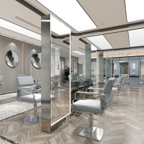 Barbershop mirror table New simple style European single and double mirror wall-mounted floor-to-ceiling mirror barbershop mirror table for hair salon