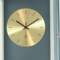 Nordic Light Lavish Sand Golden Clock Living Room Hanging Watch Metal Minimalist Silent Home Fashion Modern Creative Clock Decoration
