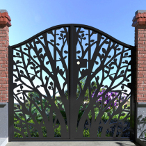 New Chinese Iron Art Courtyard Door District Iron Gate Iron Art Villa Gate Nordic Outdoor Iron Gate Outdoor Zinc Steel