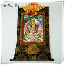 Hand-woven fabric high-grade (bronzing) Thangka Buddha statue Ksitiangha Bodhisattva Long 127cm Antique Craft